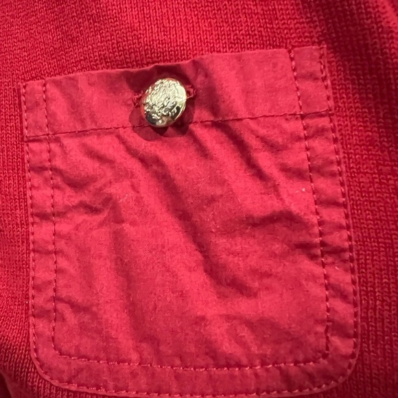 Women’s Lauren Ralph Lauren Red Knit Top Sweater with Gold Buttons Size Small - Picture 9 of 12